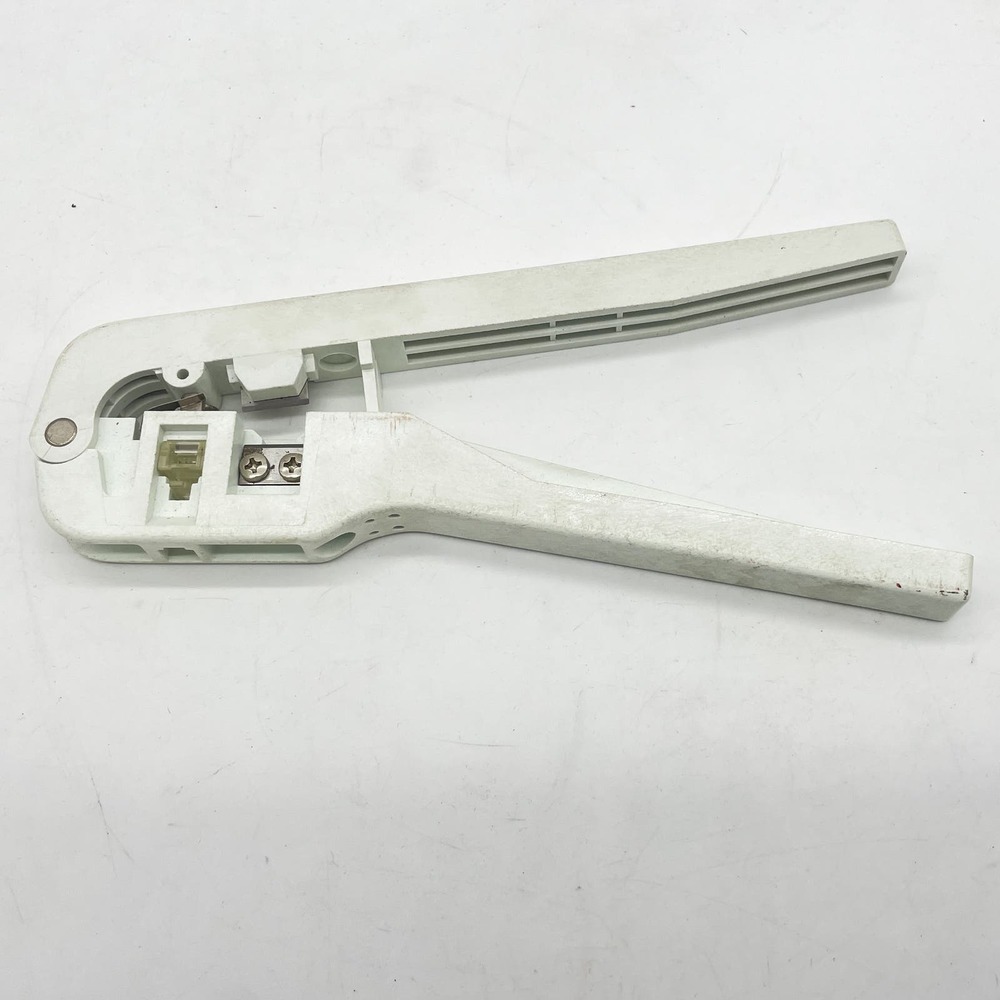 RJ11 Telephone White Plastic Hand Tool Crimping Cutting Cable Slicing Connector